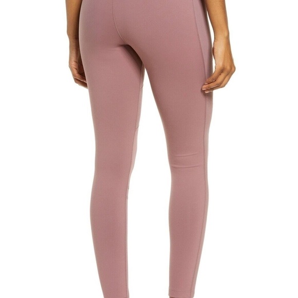 ZELLA Moto Ribbed High Waist Ankle Leggings - Purple Taupe Sz L - Picture 2 of 7